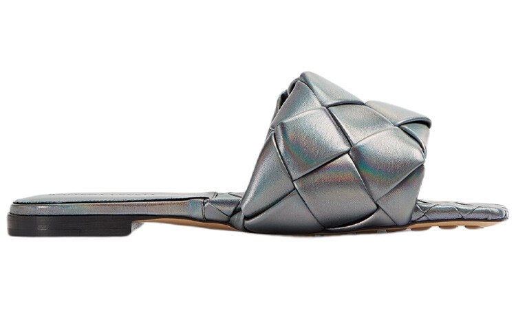 Шлепанцы женские Bottega Veneta, серый/синий — фото 2