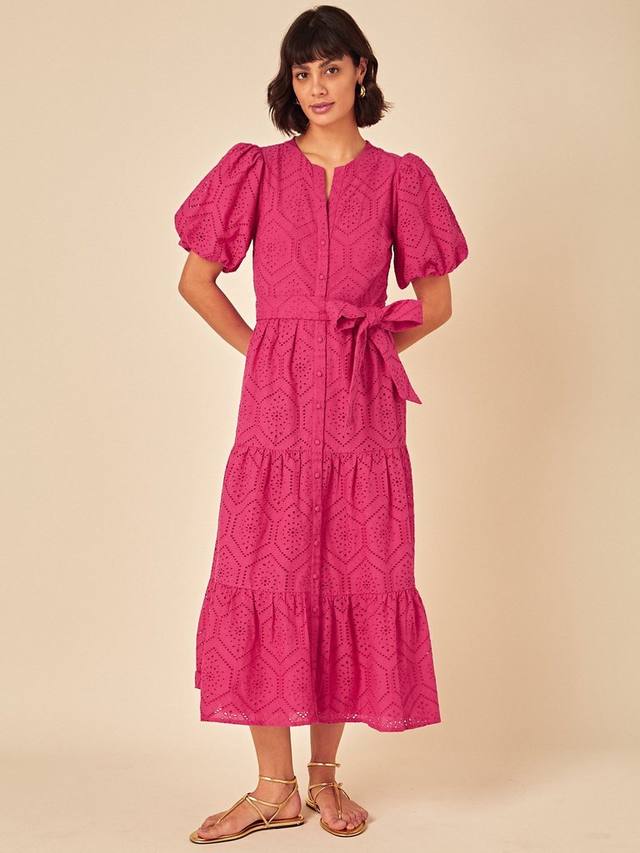 

Платье миди Marla Broderie из хлопка Nobody's Child, Pink