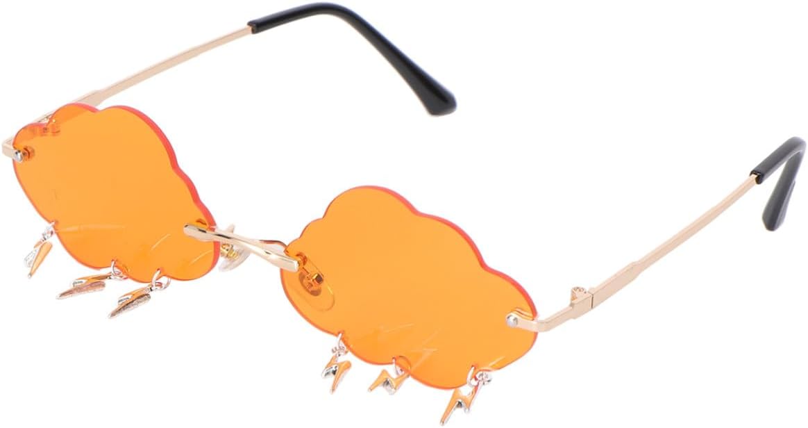 

Безрамочные солнцезащитные очки Cloud Wave, стильный дизайн с узором Bolt, для женщин, для вечеринок и отдыха на природе, защита от УФ-излучения, снижение бликов, увеличенный размер WRITWAA, Orange