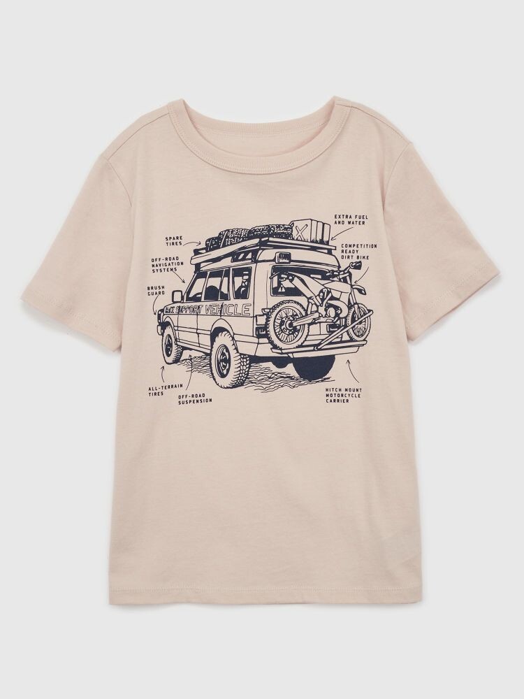

Детская хлопковая футболка Gap, розовый