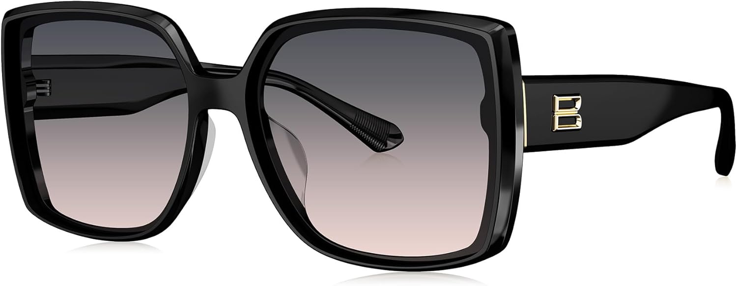 

Женские элегантные солнцезащитные очки BOLON с увеличенными нейлоновыми линзами, поляризованными и защитой от УФ-излучения UV400, модель BL3232, 61 мм, эксклюзивный бренд очков EssilorLuxottica, Shiny Black/Gradient Pinkish Purple