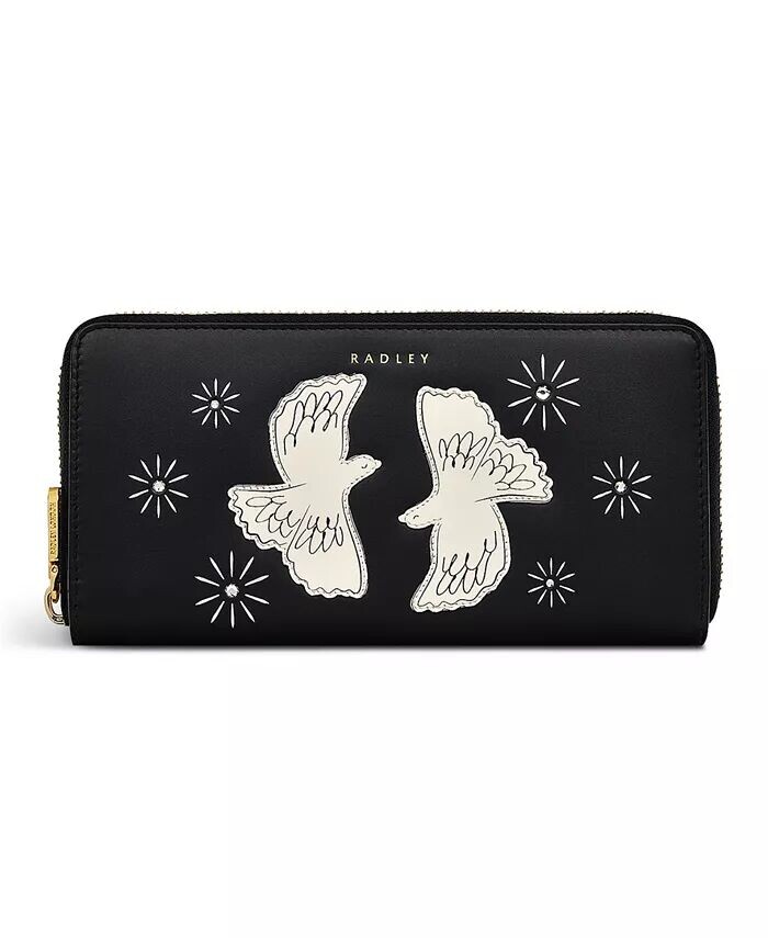 

Большой кошелек на молнии с двумя черепахами Radley London, черный