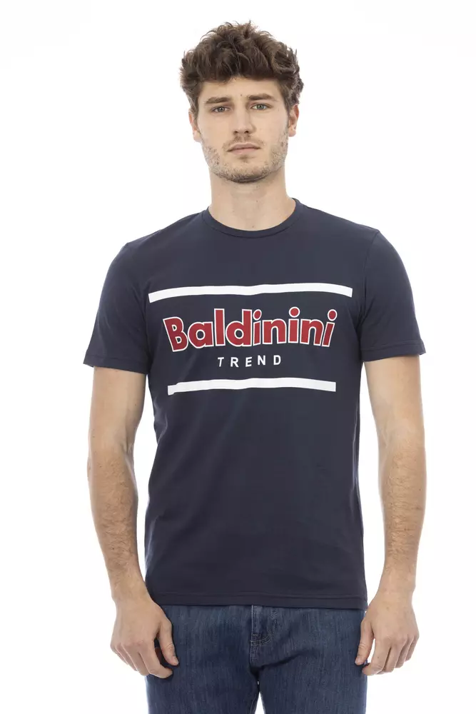 

Синяя хлопковая мужская футболка Baldinini Trend