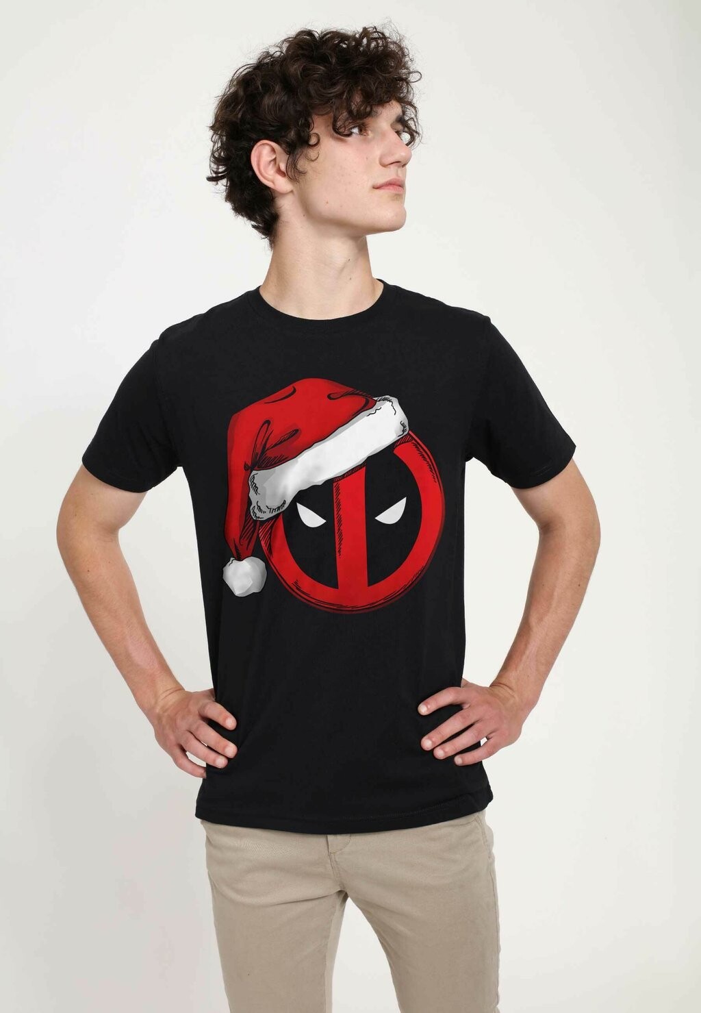 

Футболка с принтом DEADPOOL DEADPOOL SANTA HAT UNISEX Marvel, черный