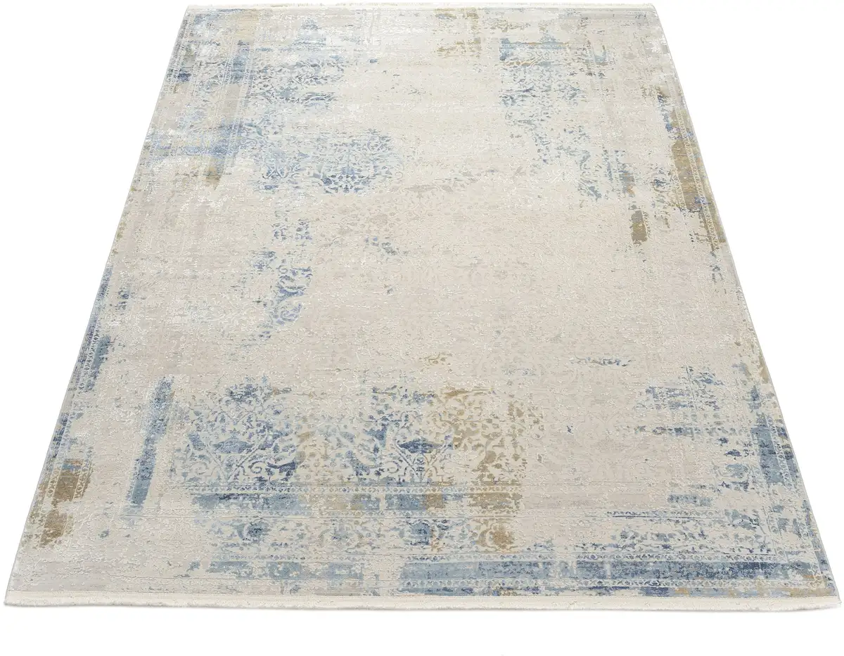 

Образец коврового покрытия "OPERA", прямоугольный, эксклюзивный SAMPLE RING DELUXE COLLECTION, высококачественная связанная бахрома Musterring 200х290 см, серый/синий