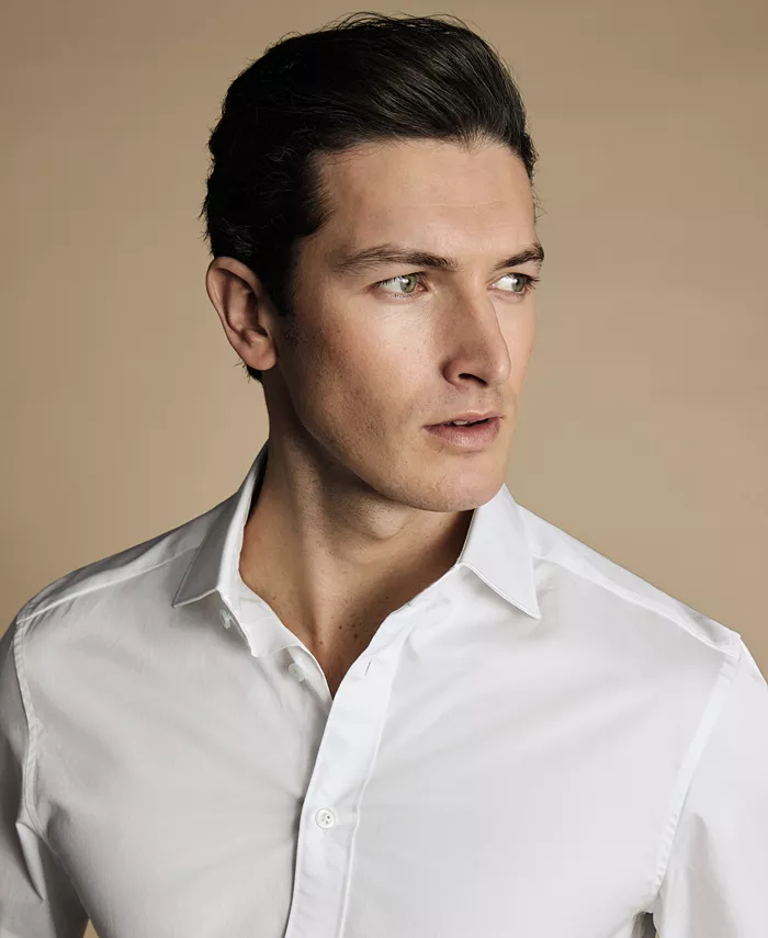 

Мужская облегающая рубашка класса люкс Charles Tyrwhitt, белый