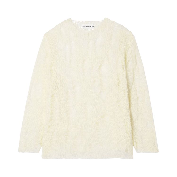 

Джерси Comme des Garçons Girl Mohair Knit Jersey Off White, кремовый