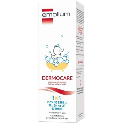 Dermocare 3-в-1 лосьон для ванны, гель-шампунь для мытья, 400 мл, для детей от 1 месяца, Emolium — фото 3