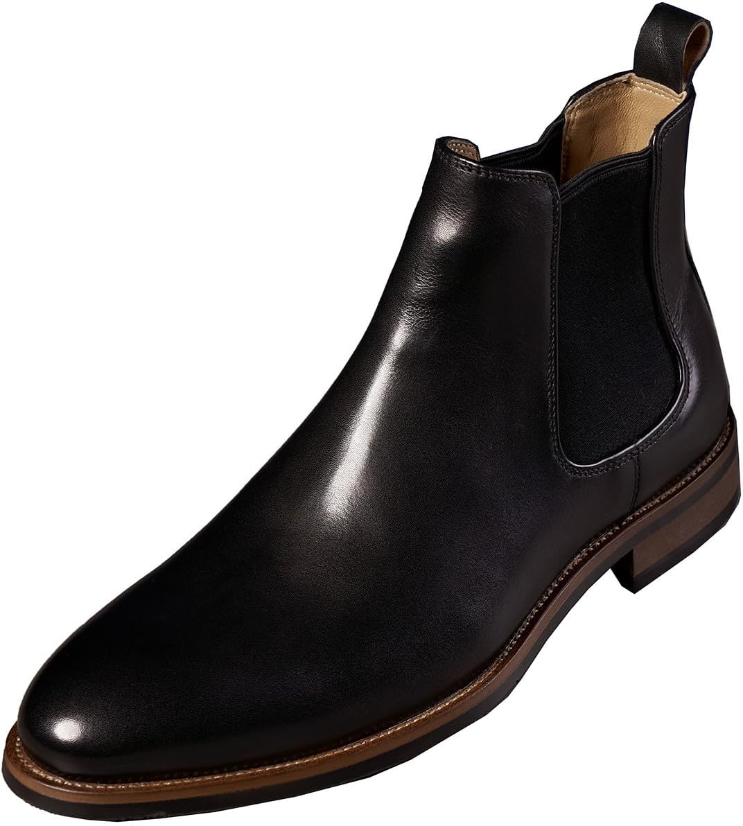 

Мужские ботинки Chelsea Santimon, черные, повседневные и классические, из натуральной кожи, без шнурков, модные деловые ботинки на щиколотку