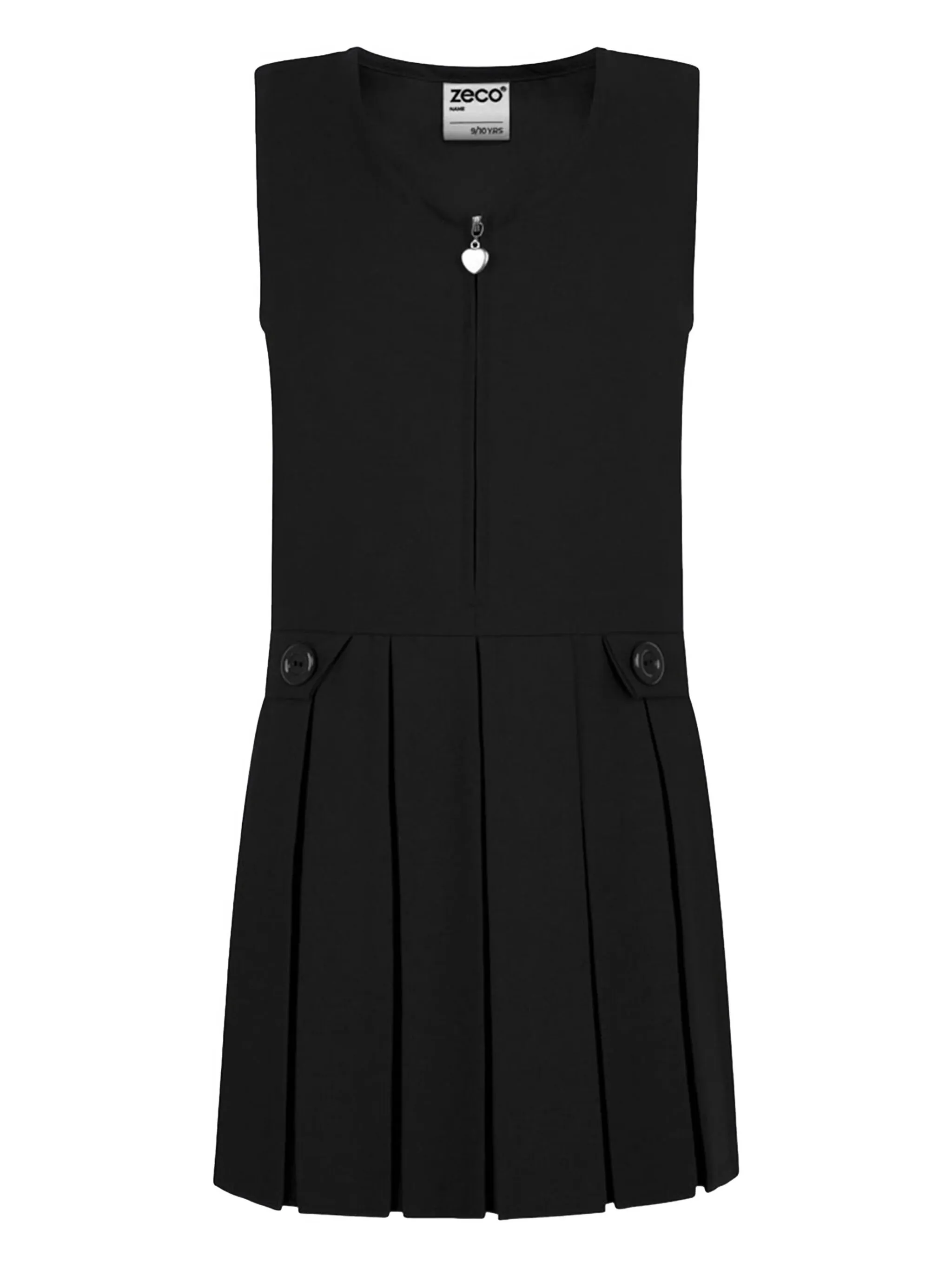 

Плиссированное платье Pinafore на молнии Zeco Schoolwear Kids, черный