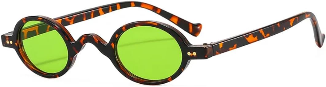 

Винтажные модные круглые солнцезащитные очки для женщин и мужчин, роскошные дизайнерские популярные солнцезащитные очки в стиле панк с маленькой оправой SZVVBKK, Leopard Green