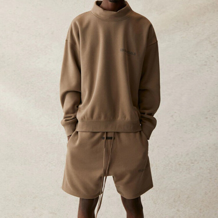 SS21 Толстовка унисекс серо-коричневого цвета Fear Of God Essentials, коричневый — фото 3