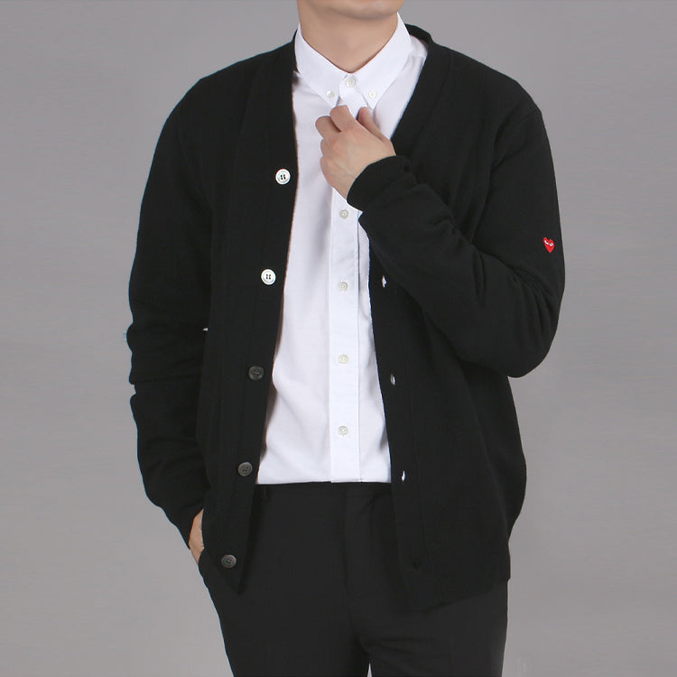 Кардиган COMME des GARCONS PLAY Small Heart Cardigan 'Black' AZ-N042-051-1, черный — фото 3