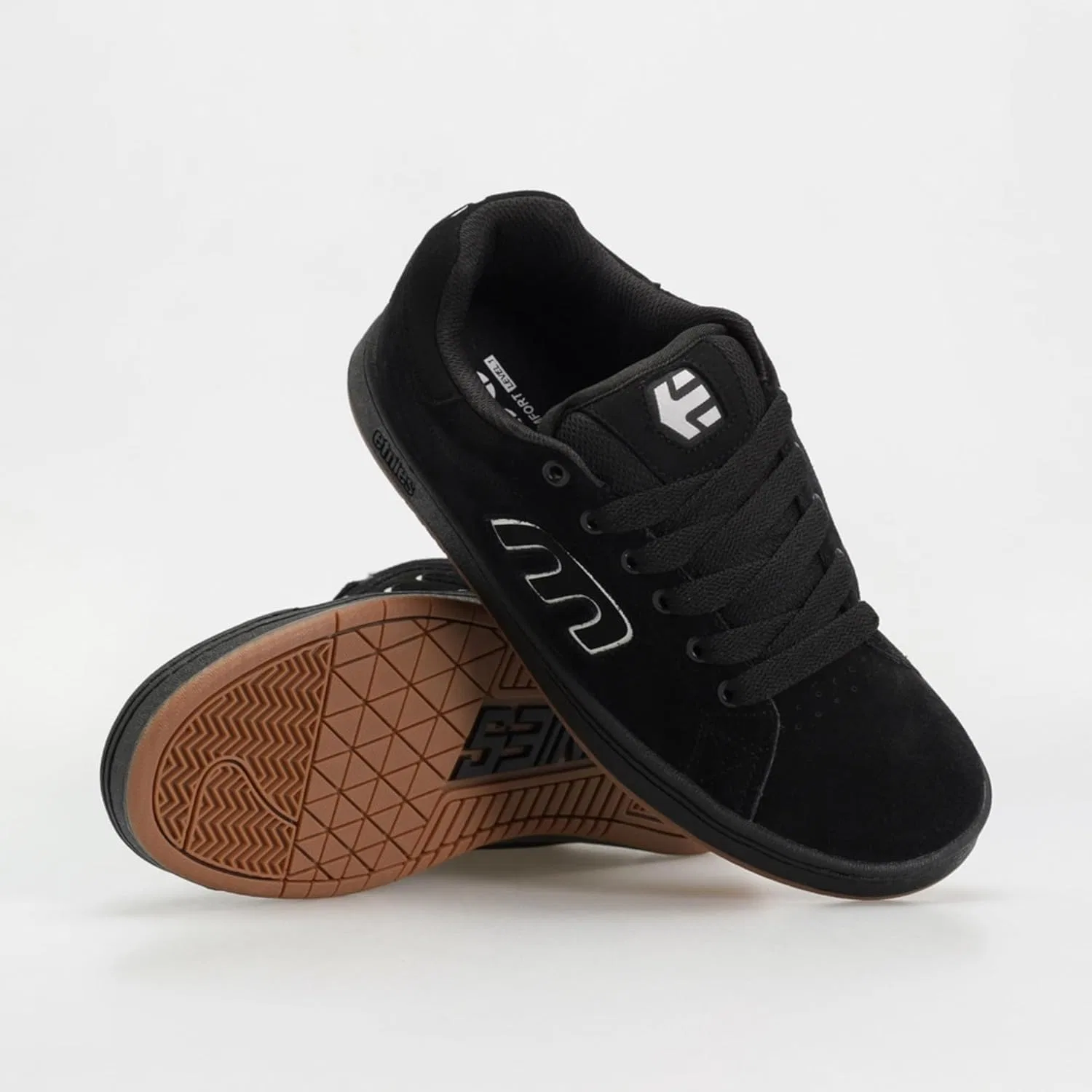 Кроссовки Etnies Callicut Heritage Skate Style с объемным дизайном, массивной подошвой в стиле 90-х, усиленной чашеобразной подошвой и амортизацией, для повседневной носки, Black White — фото 4