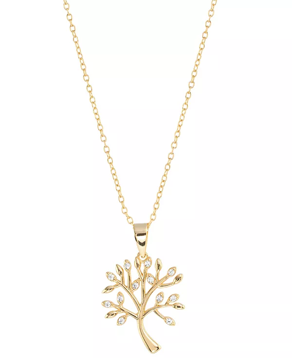 

Ожерелье с подвеской «Дерево жизни» из кубического циркония (1/4 карата) из 14-каратного золота на стерлинговом серебре Macy'S, gold