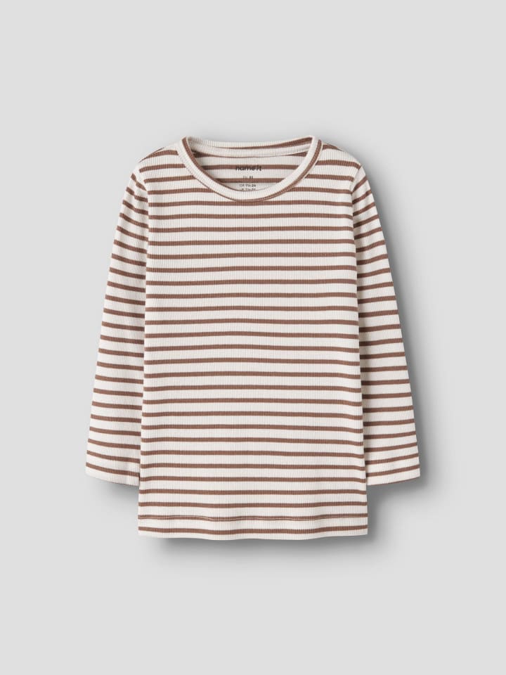 Рубашка с длинными рукавами NMNBANI LS XSL TOP цвета поджаренного кокоса name it — фото 3