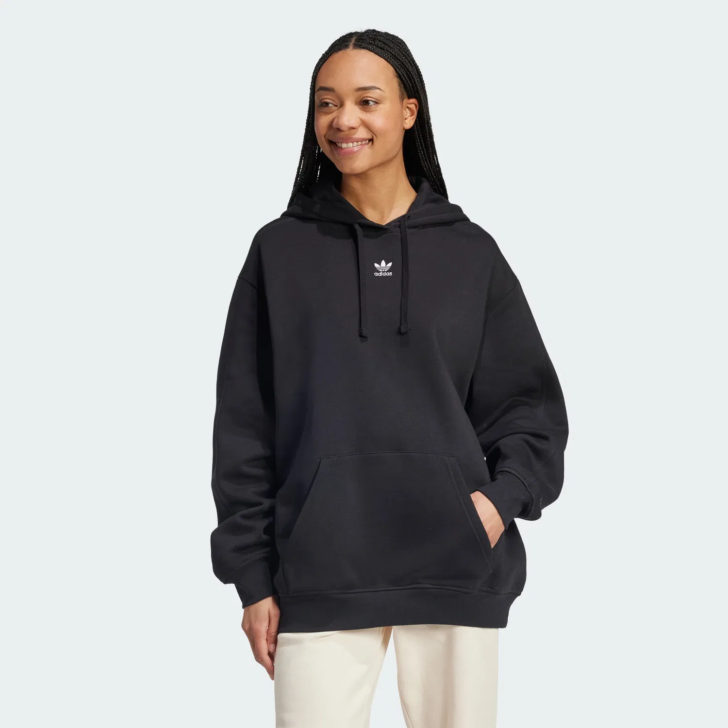 Женская флисовая толстовка adidas Essentials Oversized, черный