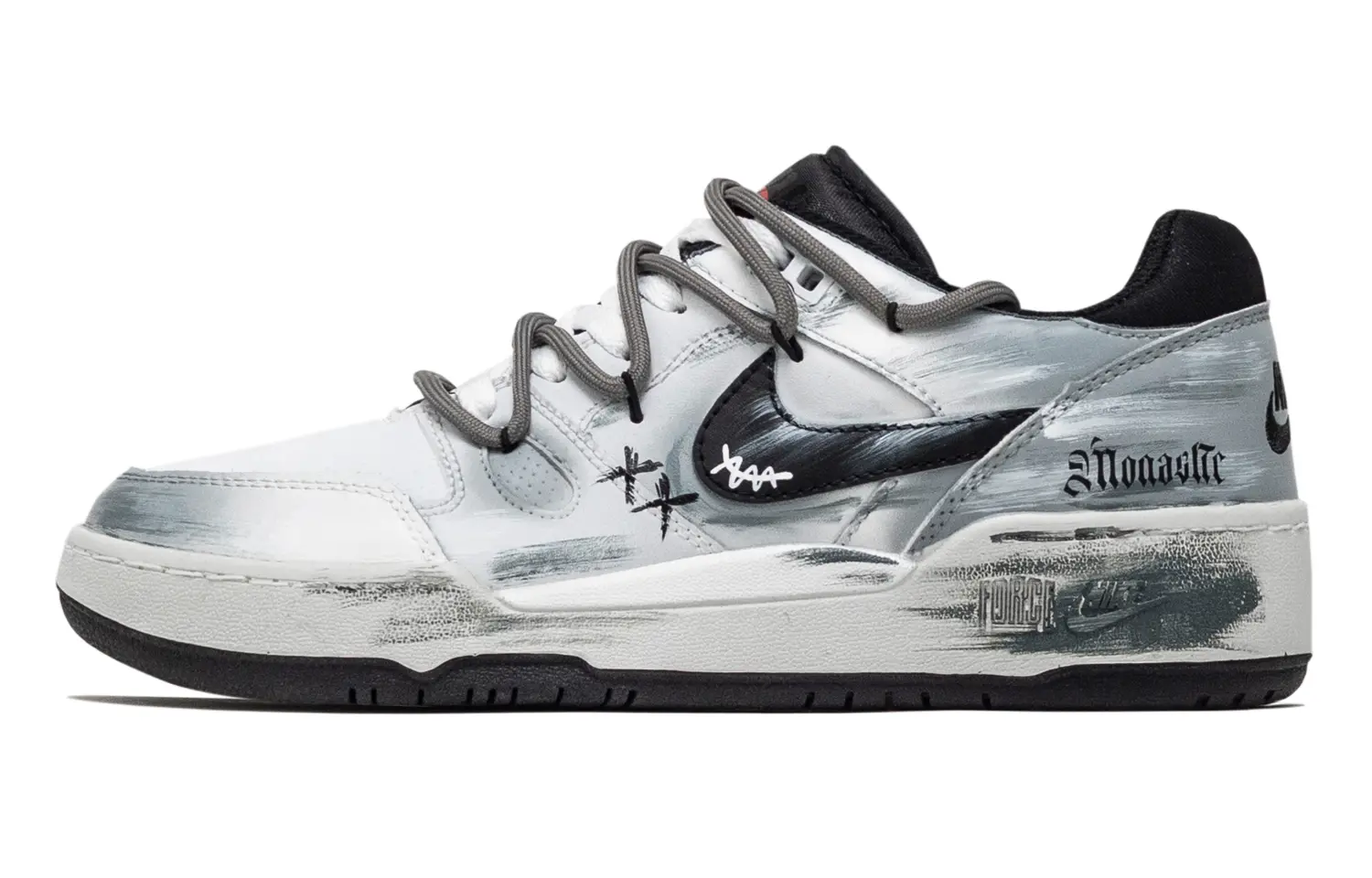 

Nike Full Force 668, серо-голубые, износостойкие низкие кроссовки для скейтбординга, мужские, серо-белые