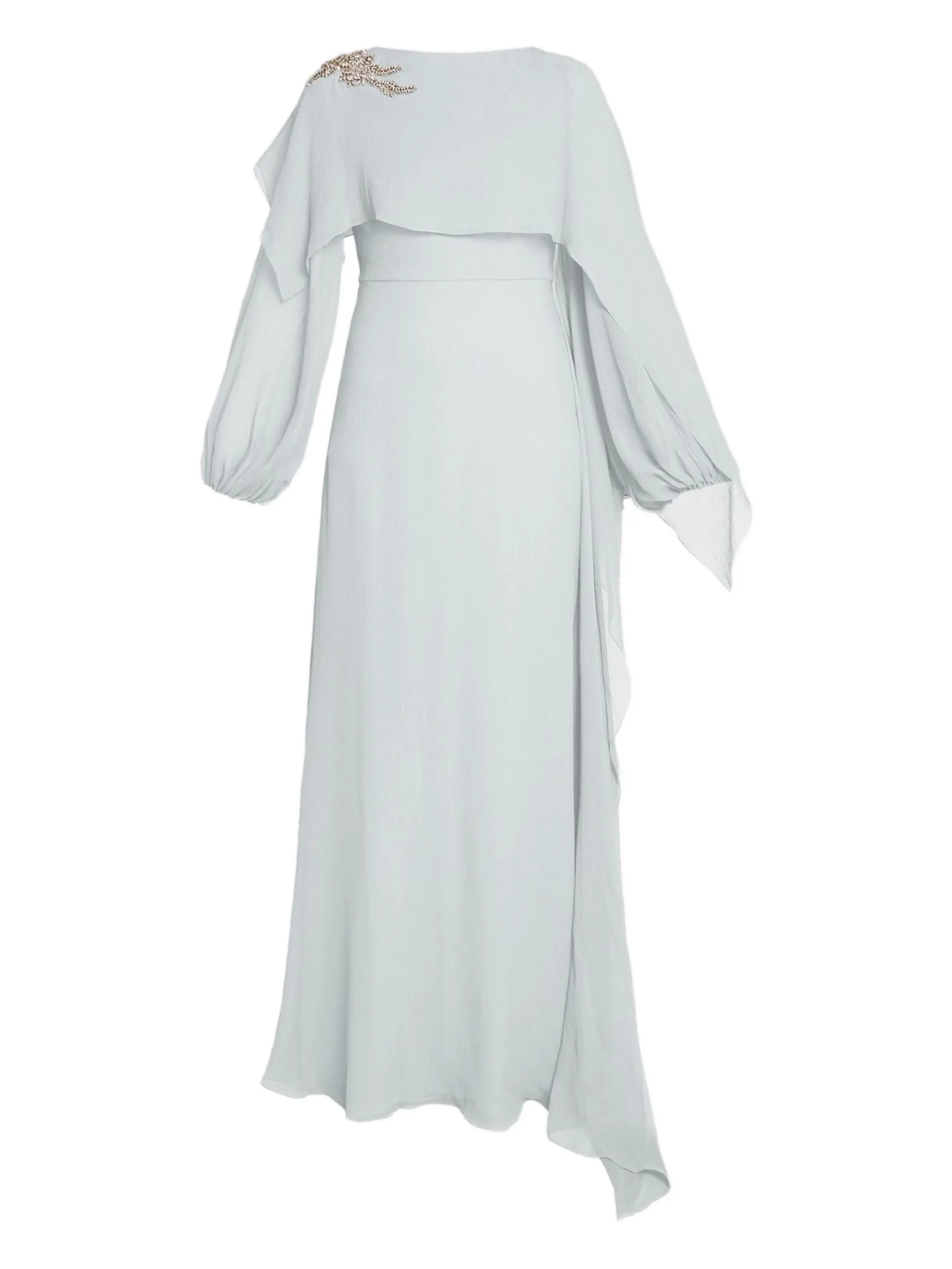 

Декорированное платье макси с длинными рукавами Erdem, синий