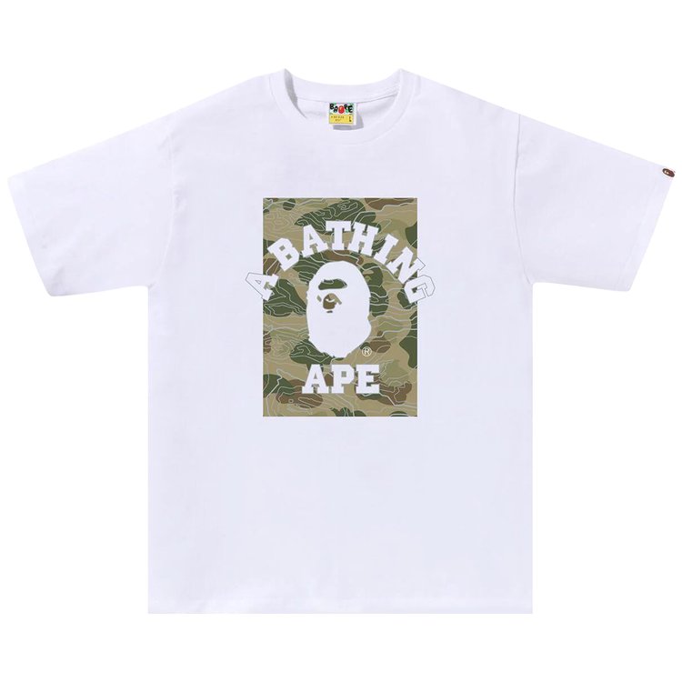 

Футболка BAPE Layered Line Camo On College 'White/Beige', белый