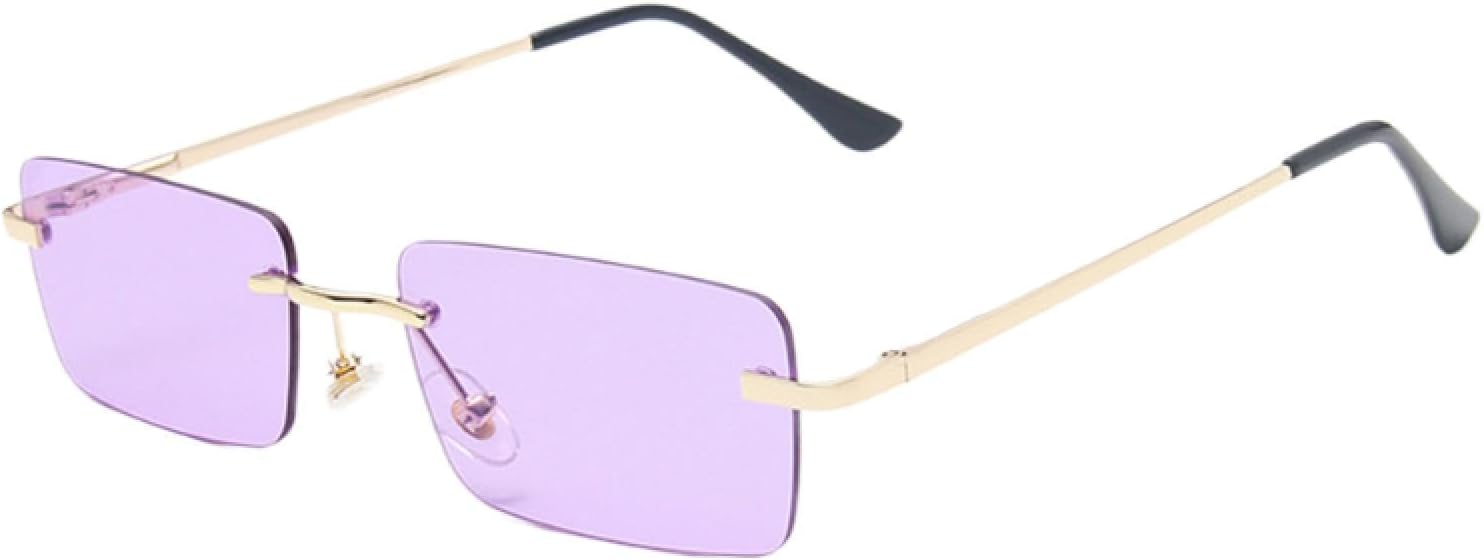 

Солнцезащитные очки с защитой от УФ-излучения UV400 | Без оправы, прозрачные, маленький размер | Для женщин и мужчин, для занятий спортом на открытом воздухе и вождения DSVIGF, 09 Gold-purple