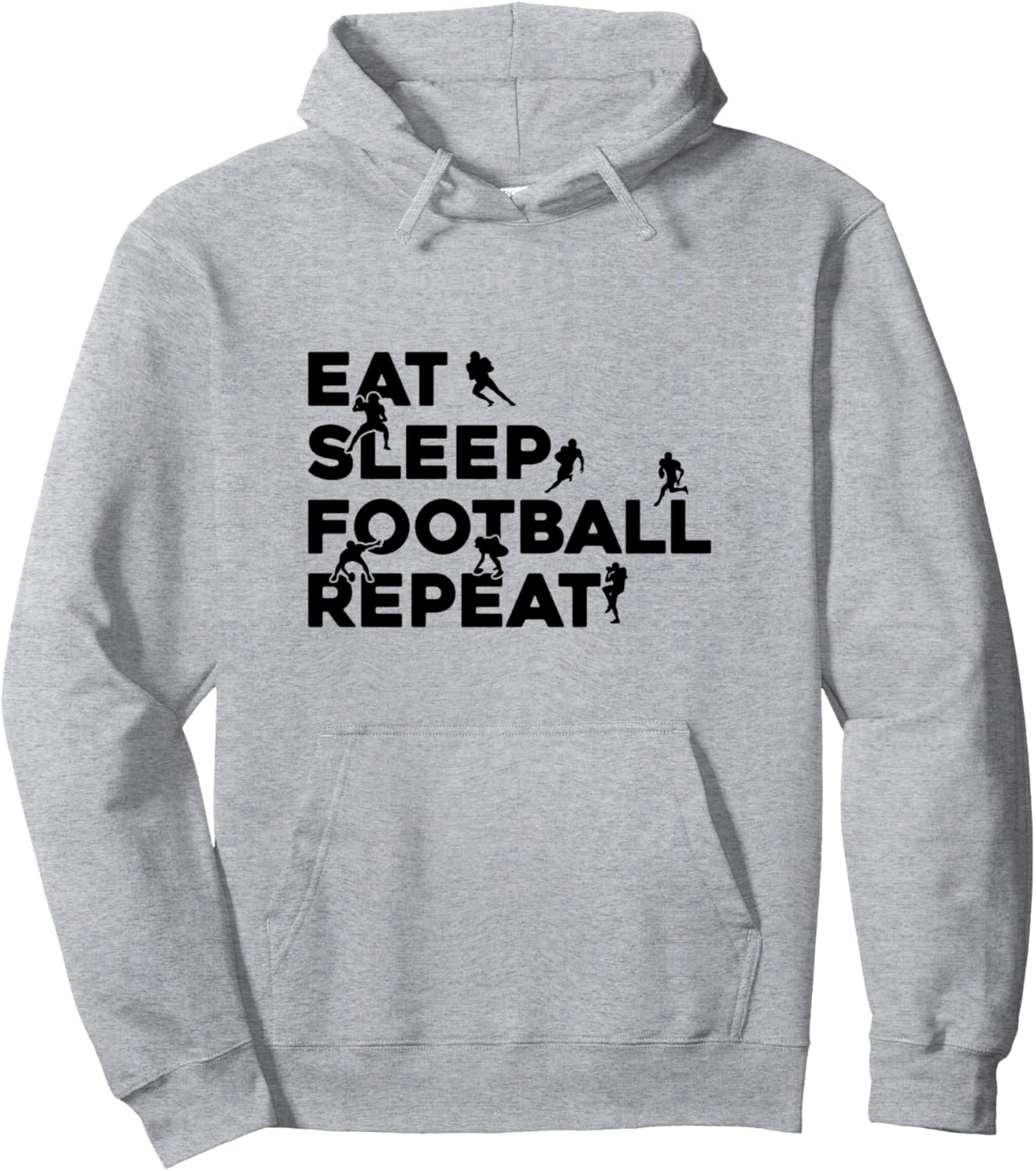 

Американский футбол - Толстовка с надписью Ешь, спи, играй в футбол, повторяй Football Season American Football Game, серый