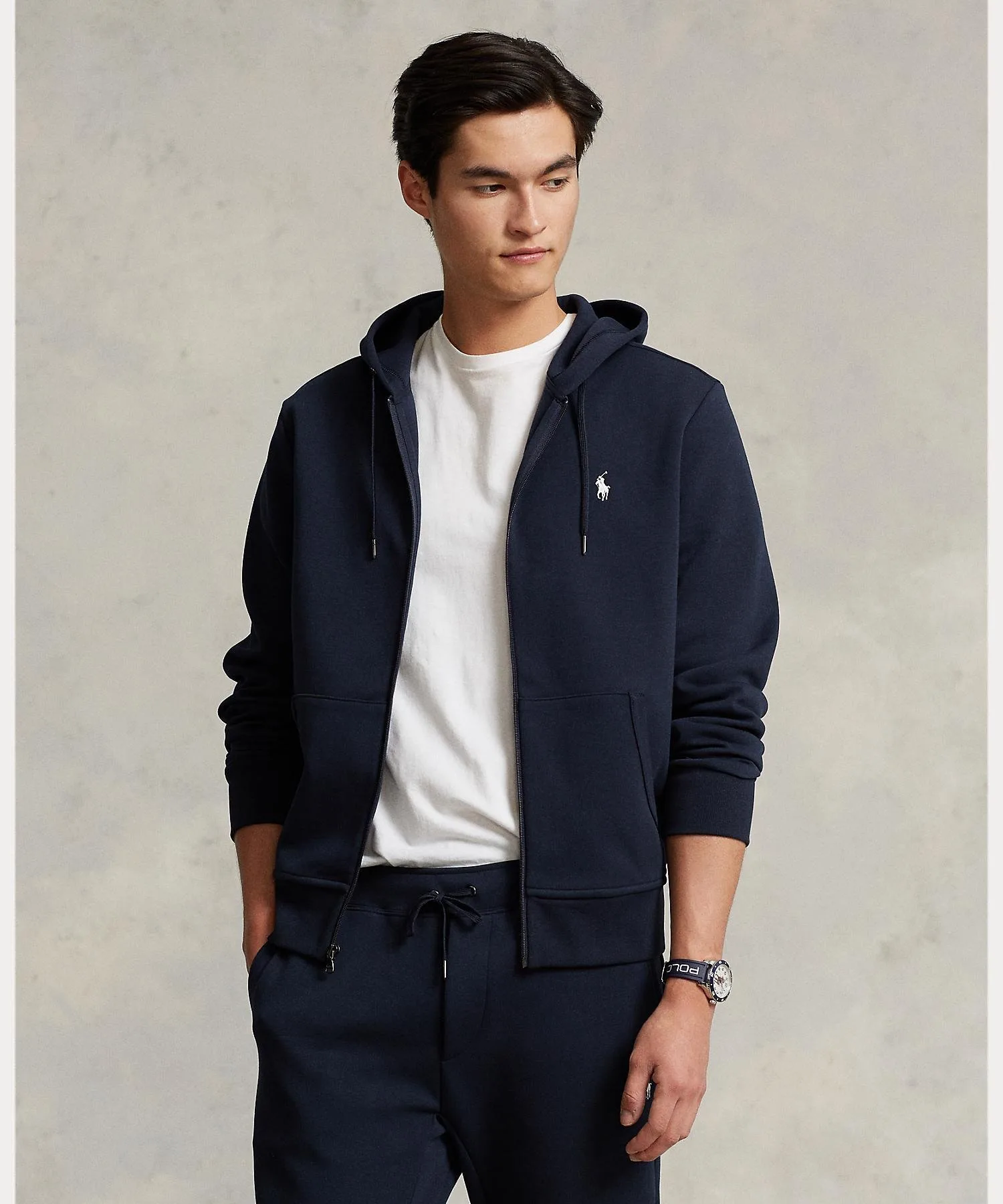 Худи из двойной вязки на молнии Polo Ralph Lauren, 410 Navy