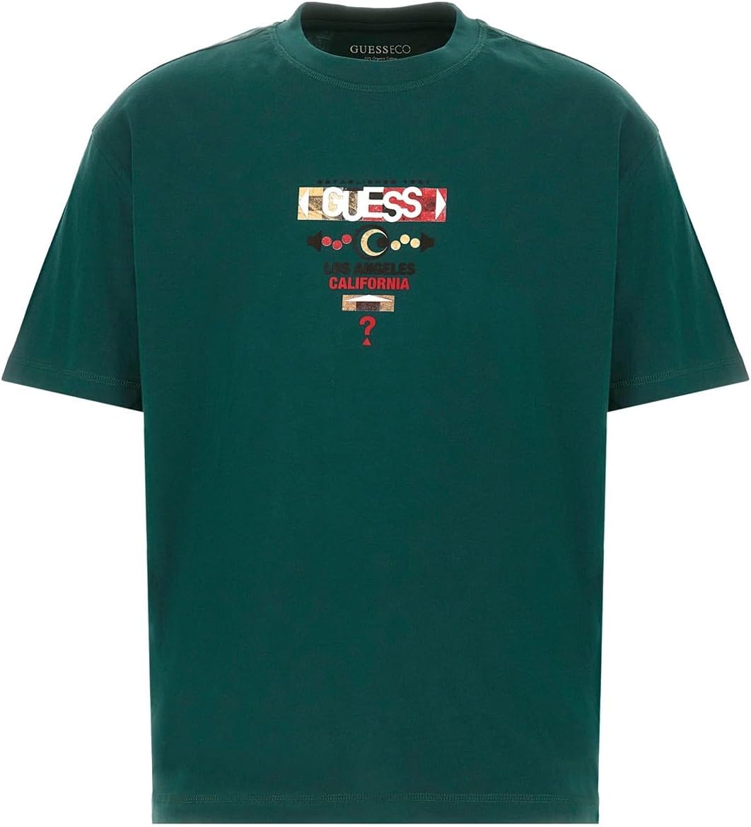 

Мужская футболка GUESS с коротким рукавом и абстрактным треугольником, True Teal