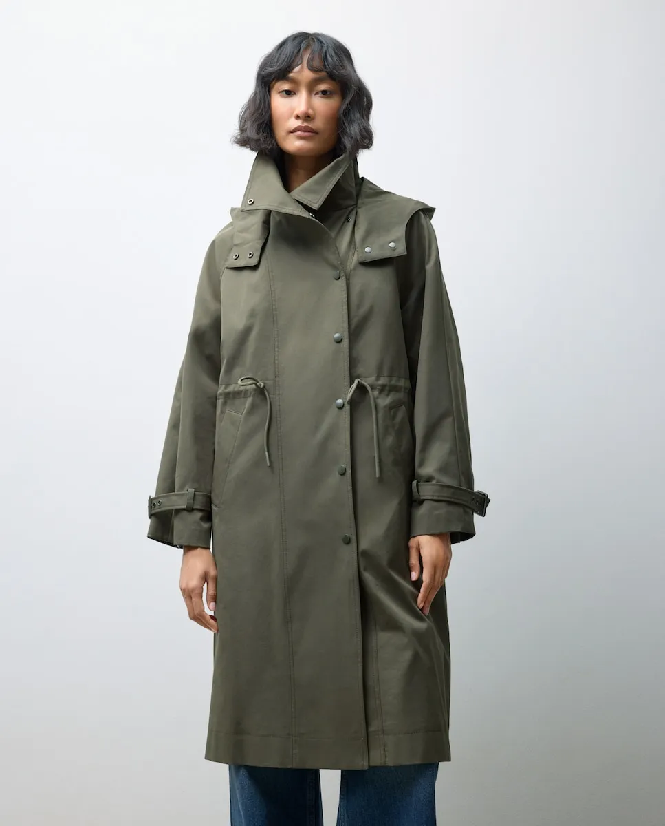 

Длинный однотонный дождевик для женщин Tintoretto, темно-зеленый