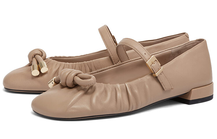 Туфли Мэри Джейн женские низкие телесные Charles&Keith — фото 2