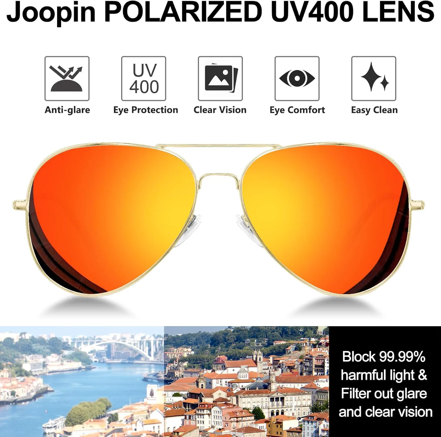 

Солнцезащитные очки Joopin Bulk Trendy Aviation с поляризацией и защитой от УФ-излучения, в стиле ретро, ​​стильные солнцезащитные очки, Black + Red + Silver