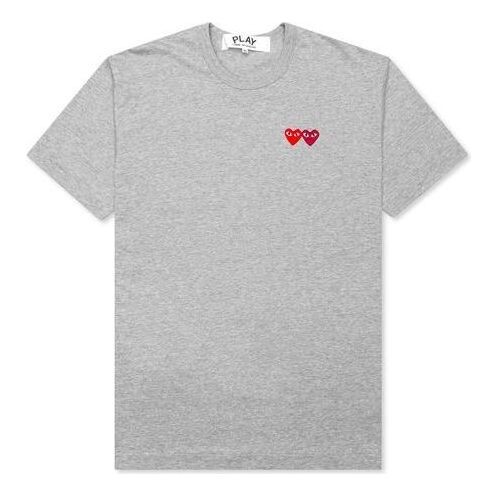 

Футболка basic t-shirt two emblems 'grey' Comme Des Garcons Play, серый