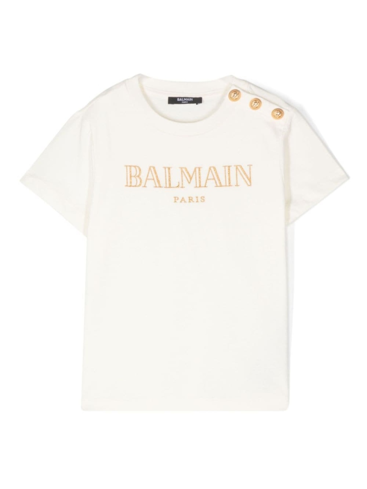 

Balmain Kids футболка с вышитым логотипом, нейтральный цвет