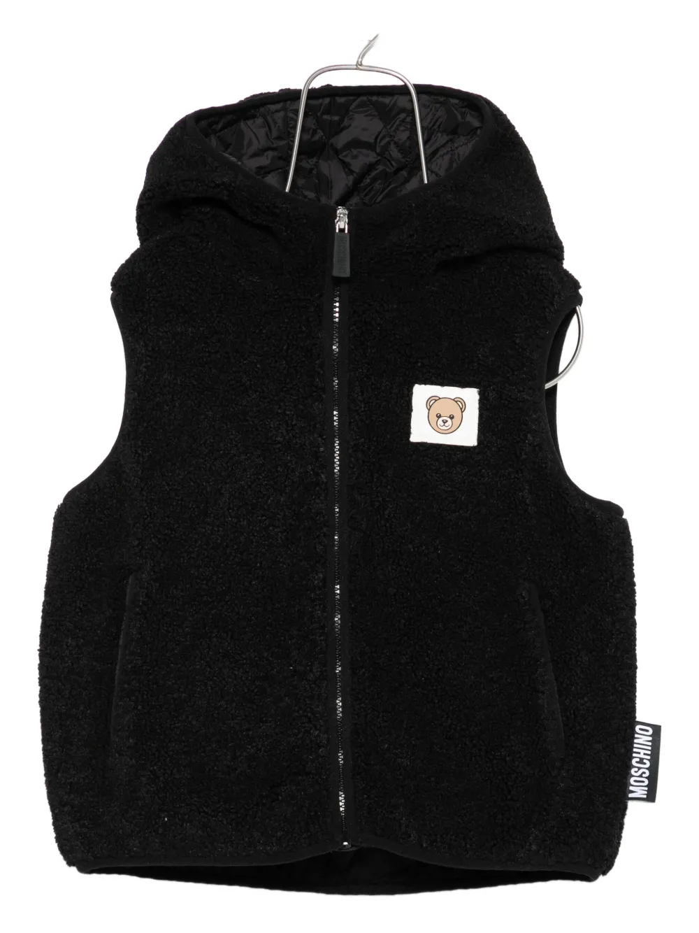 

Жилет с мишкой-тедди Moschino Kids, черный