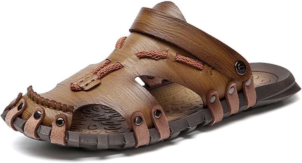 

Мужские закрытые кожаные сандалии-рыбацкие ChicWind, регулируемые спортивные пляжные тапочки, хаки