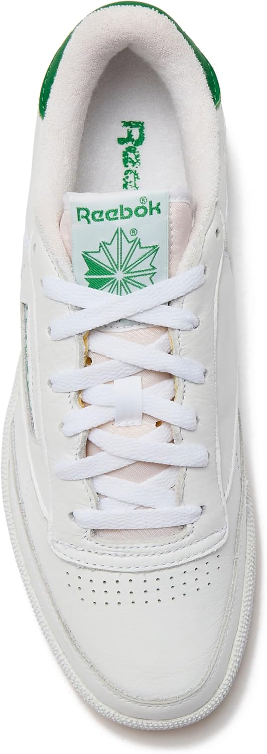 Мужские винтажные теннисные кроссовки Reebok Club C 85, белый/зеленый/коричневый — фото 4