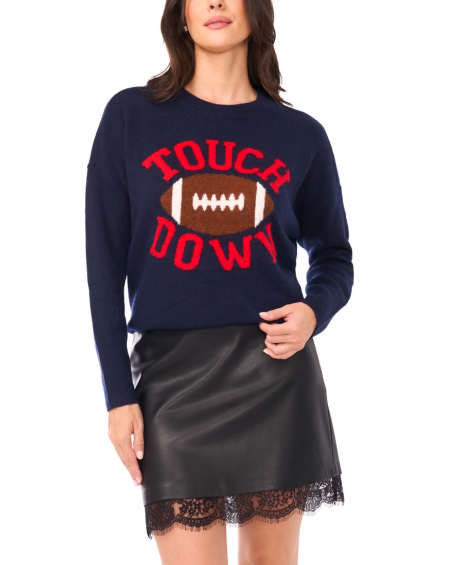 

Женский свитер с круглым вырезом и длинными рукавами "Touch Down" Vince Camuto, Classic Navy