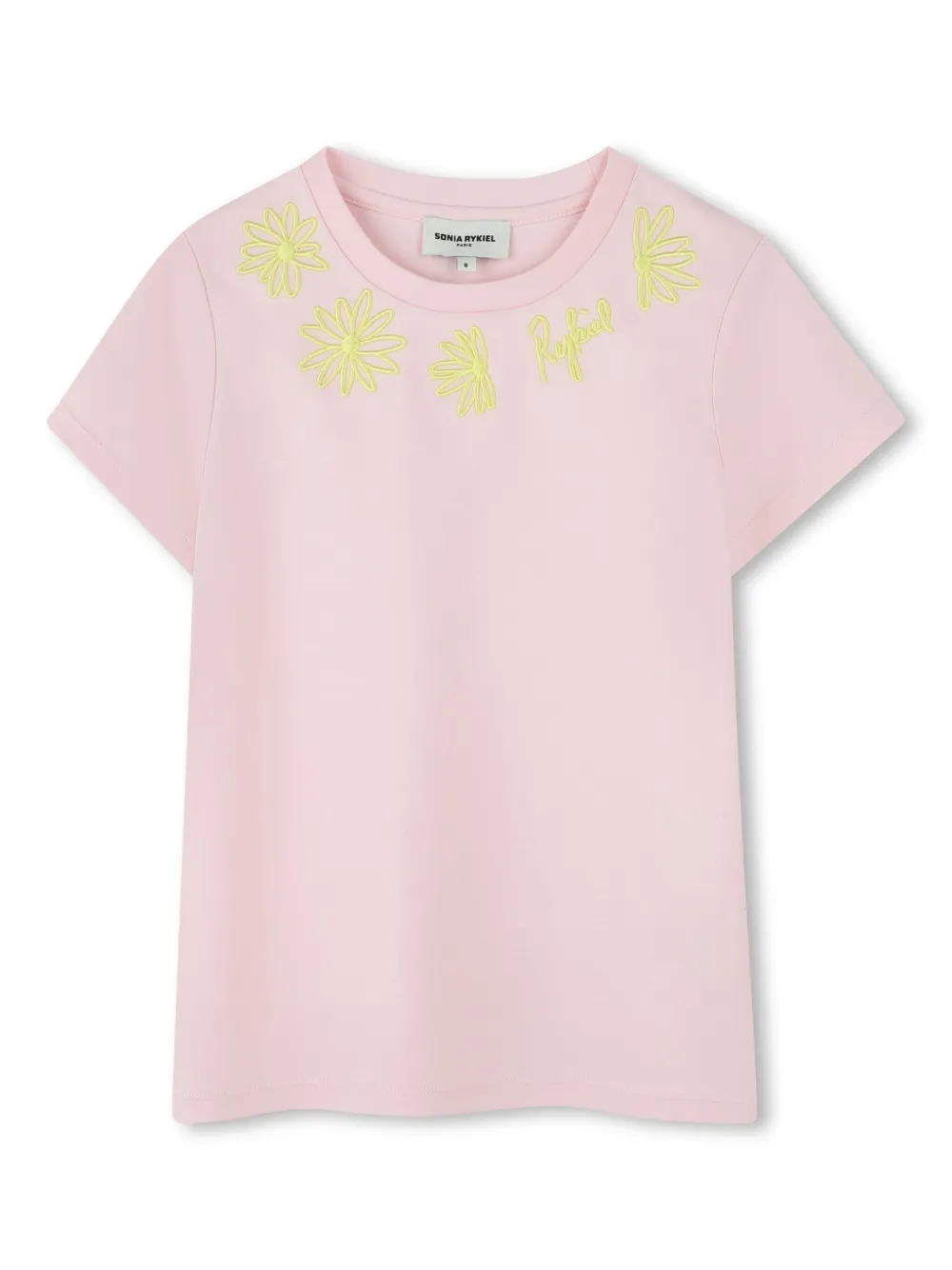 

Футболка с цветочной вышивкой SONIA RYKIEL ENFANT, розовый