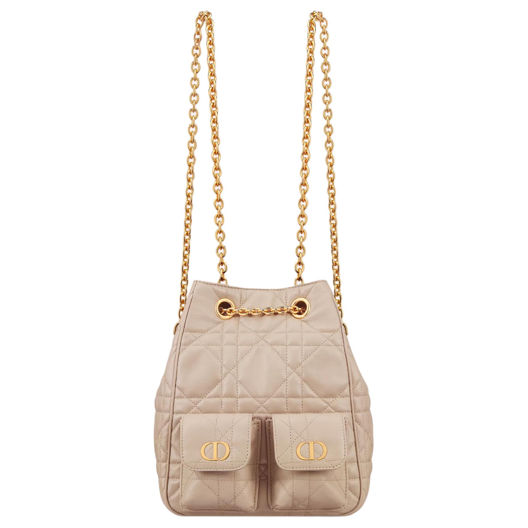 

DIOR Рюкзак Caro Sheepskin Medium женский бежевый