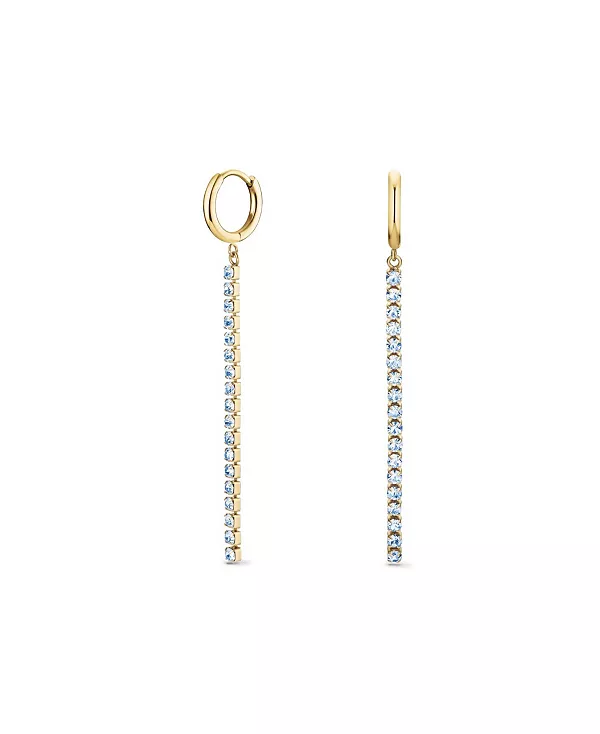 

Теннисные серьги из нержавеющей стали с покрытием из 14-каратного желтого золота Rosefield, blue