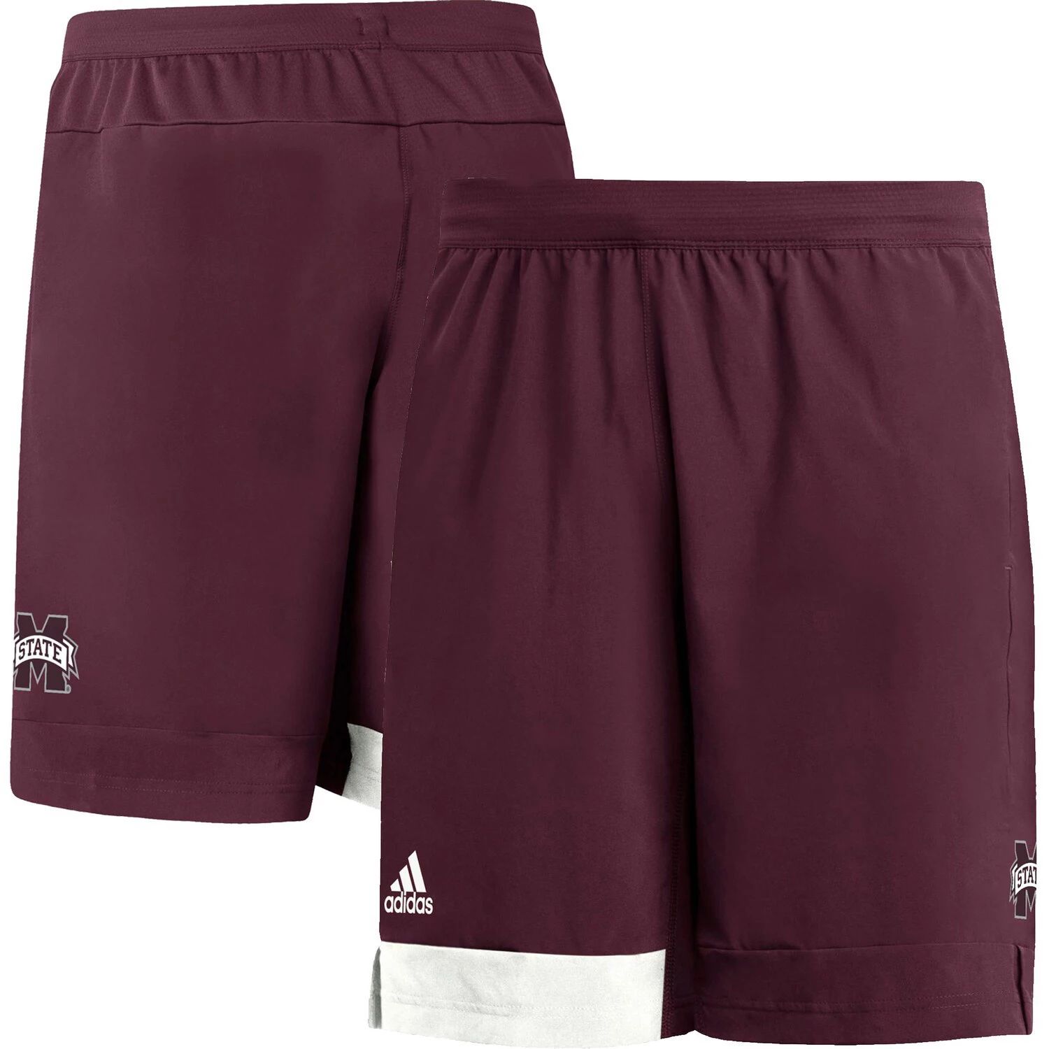 

Мужские бордовые тренировочные шорты Mississippi State Bulldogs adidas