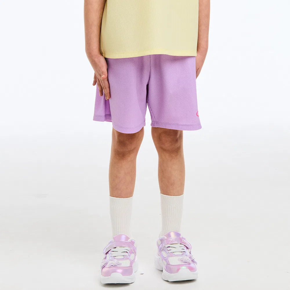 Детские вафельные шорты 5/8 лавандовые от Benetton Kids