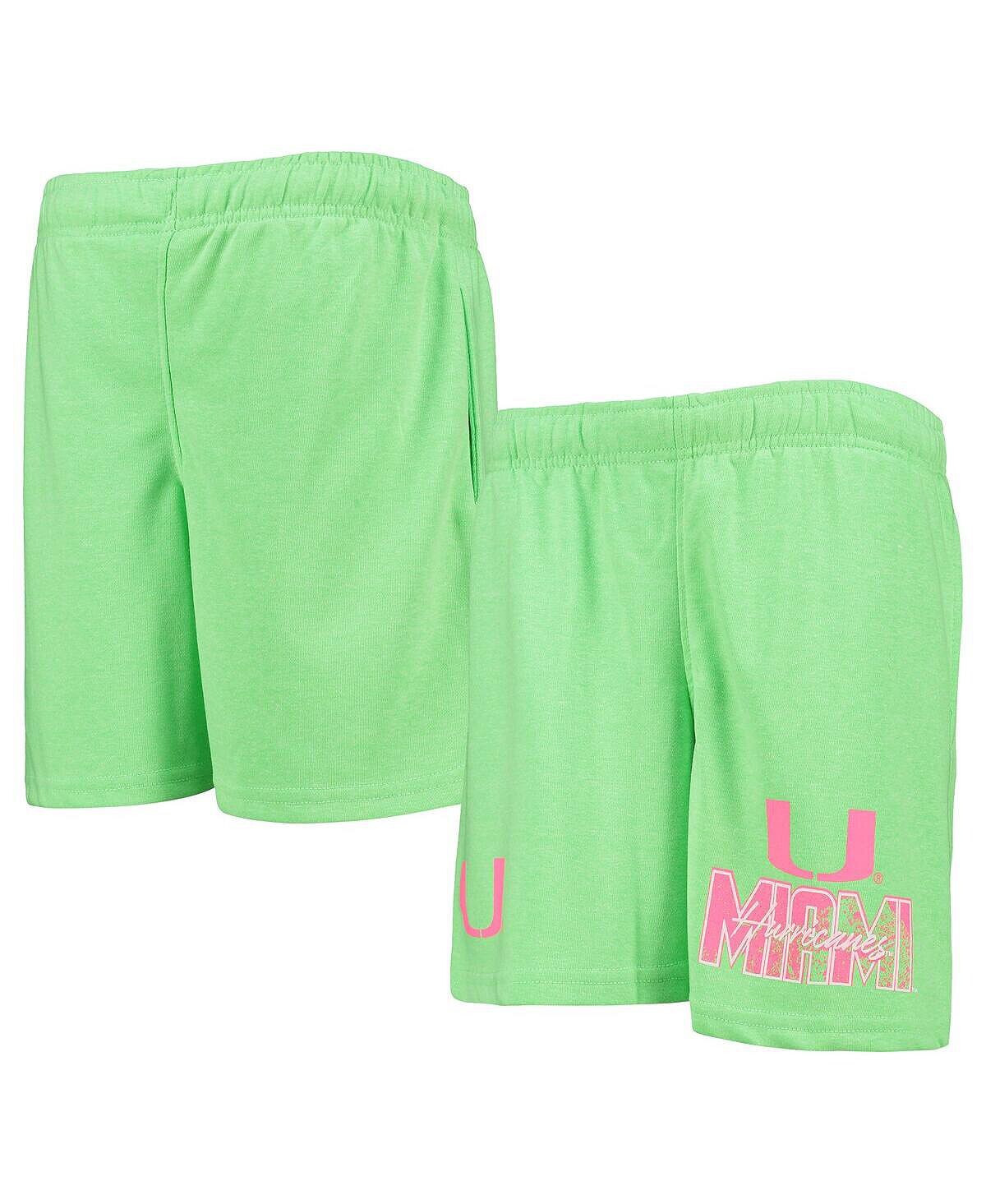 

Зеленые шорты Big Boys Miami Hurricanes Super Fresh Neon Daze Outerstuff