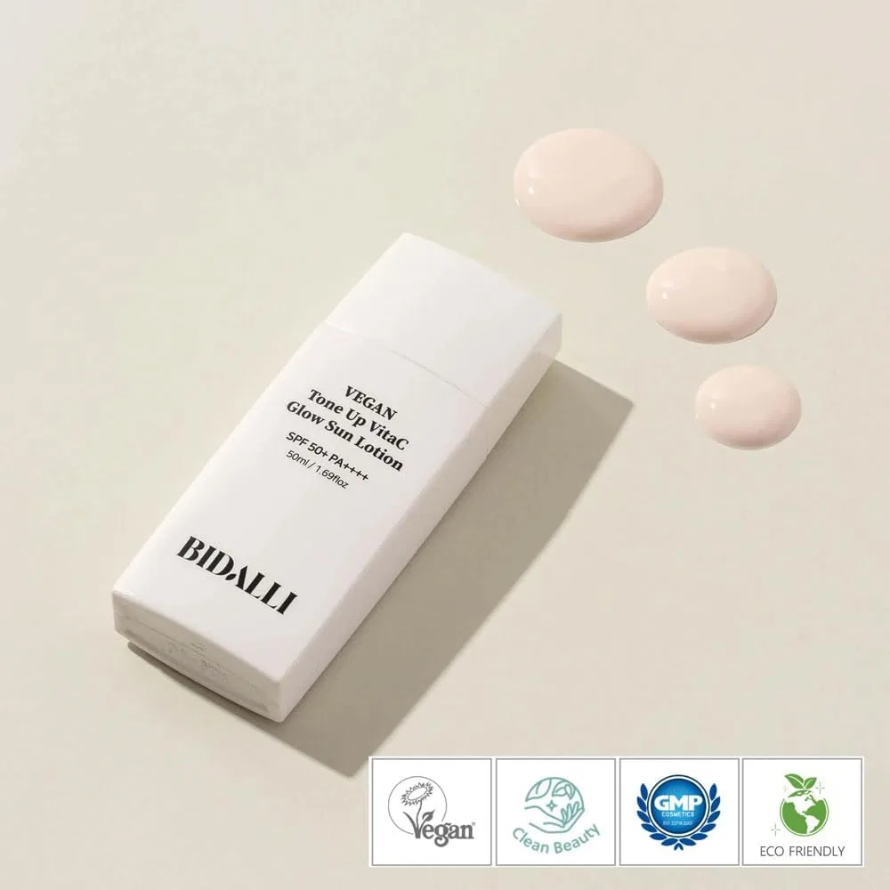 Солнцезащитный крем Vegan Tone Up Vitamin C Grow Sun Cream Bidalli 25 мл — фото 3