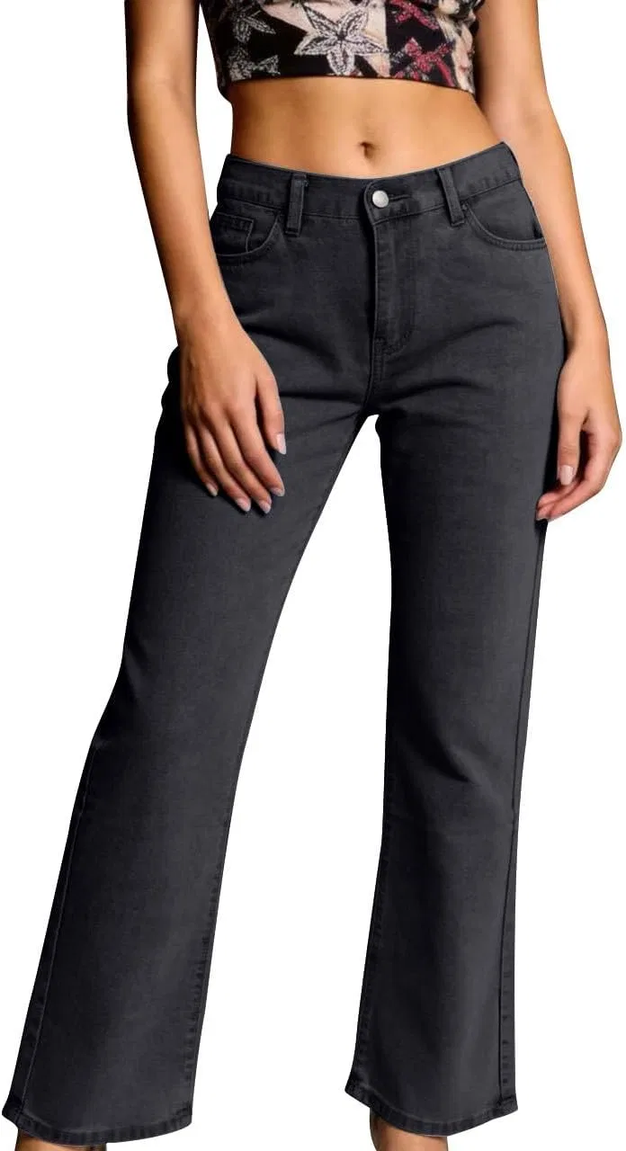 Джинсы свободные, Wide Leg Jeans, Dark Gray