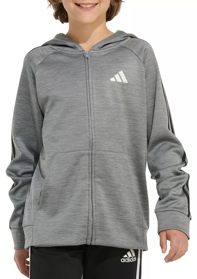 

Куртка Game & Go с молнией во всю длину для мальчиков Adidas, цвет Charcoal Grey Heather