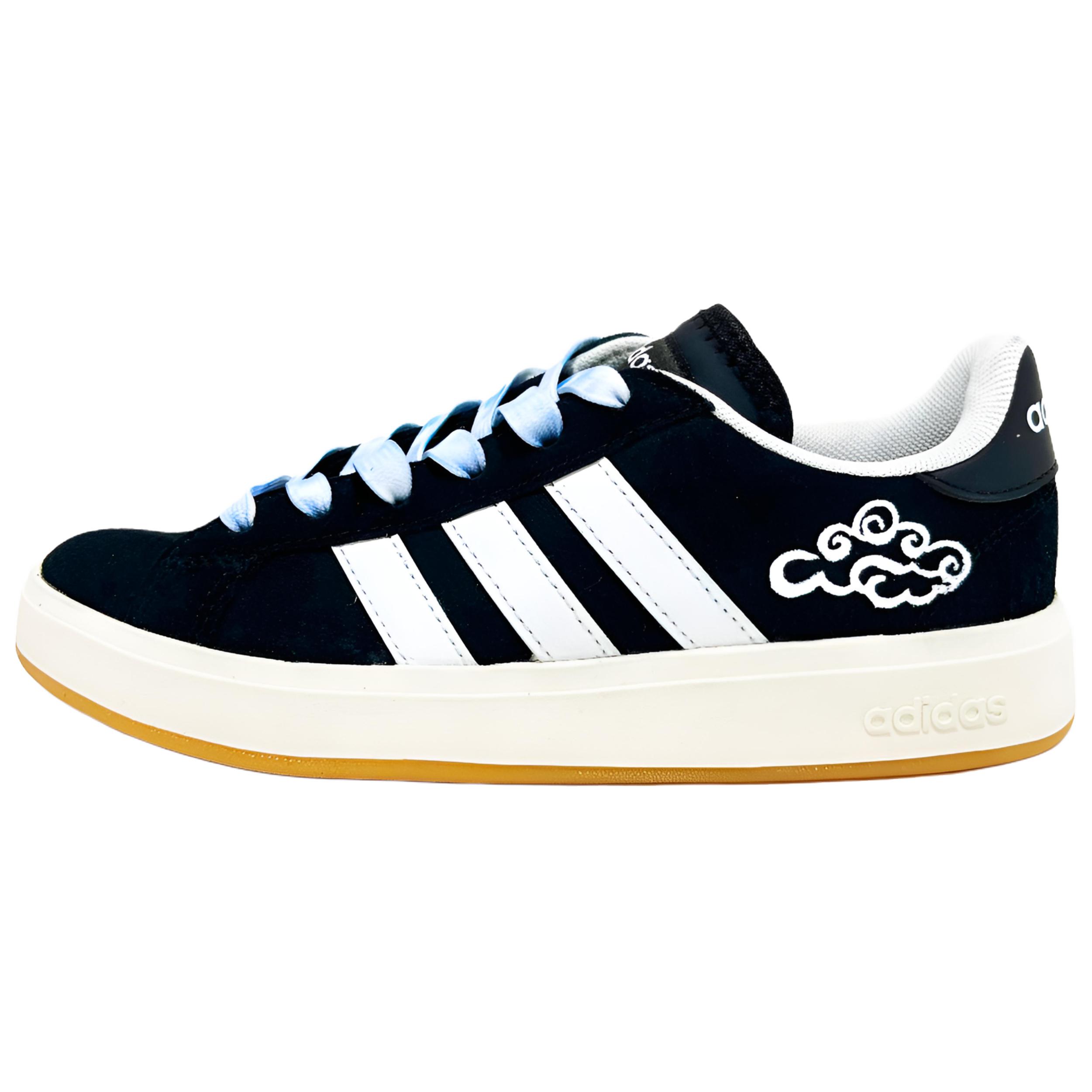 

Adidas Кроссовки Grand Court Base 00s Jet Black With Cloud Trail Suede, износостойкие, нескользящие, низкие, для скейтбординга