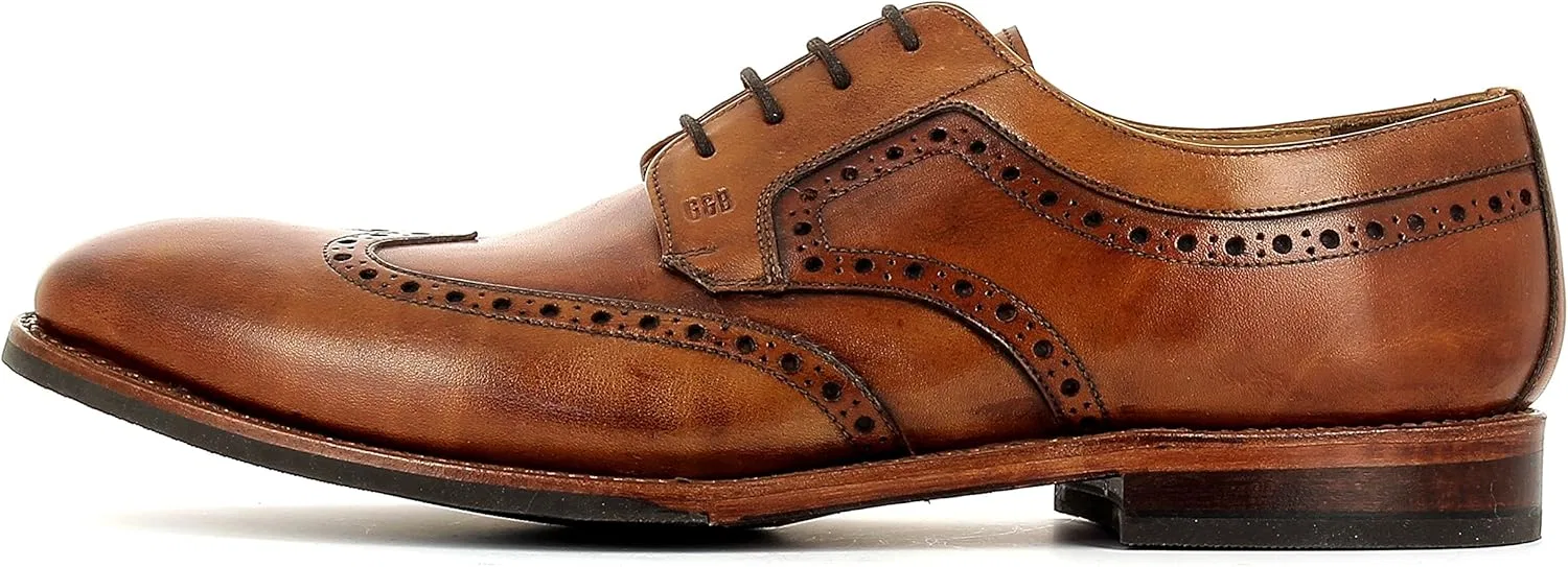 Мужские туфли-дерби Gordon & Bros. Gary 5343 Flex G Welted на шнуровке, с полной перфорацией, гибкой подошвой Goodyear Welted для идеального комфорта при беге, подходят для деловых встреч и отдыха, British Tan — фото 2