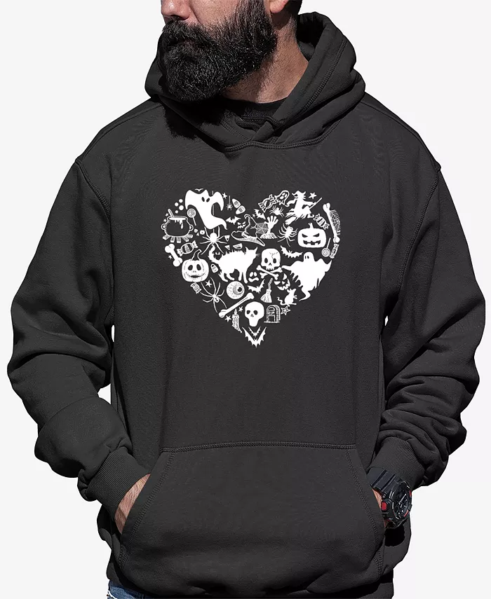 

Мужская худи с тематическим принтом ко Дню всех святых Heart Word Art LA Pop Art, серый