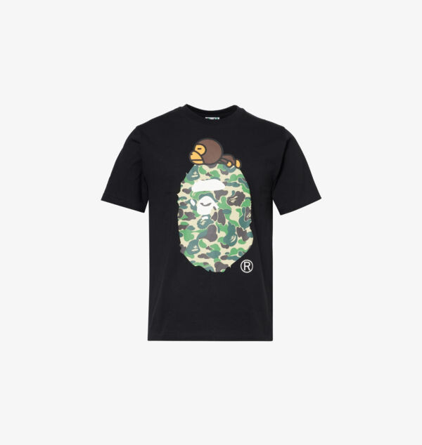 

Футболка свободного кроя из хлопкового джерси с принтом «ABC camo milo on big ape» A Bathing Ape, черный